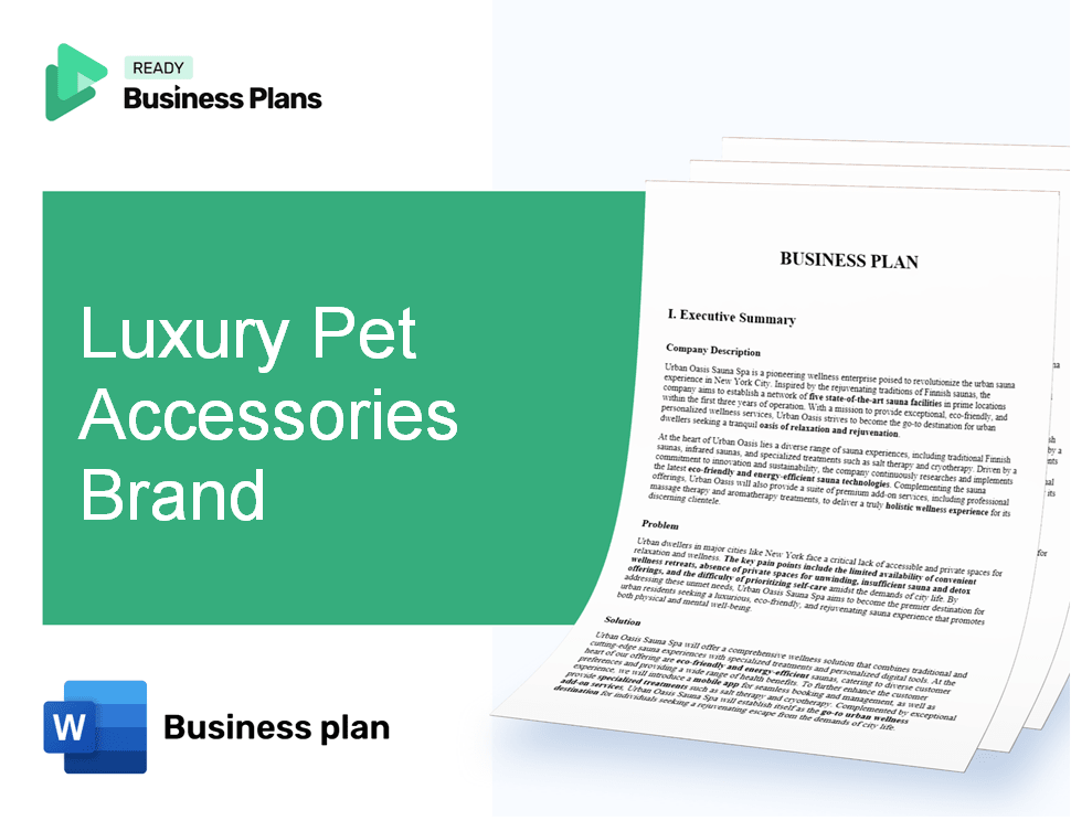 Luxury Pet Accessories Brand Business Plan