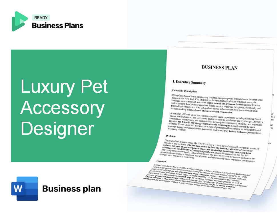 Luxury Pet Accessory Designer Business Plan