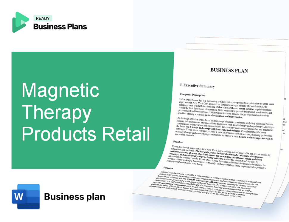 Magnetic Therapy Products Retail Business Plan