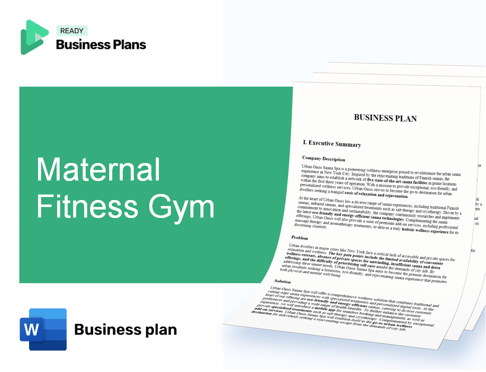 Maternal Fitness Gym Business Plan