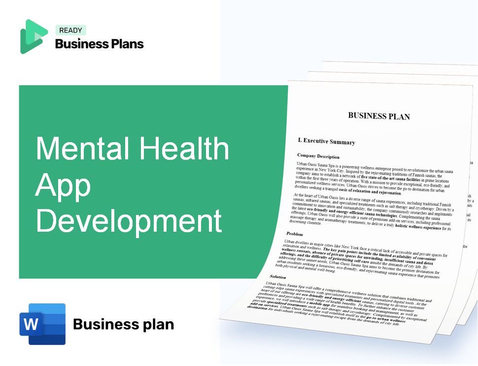 Mental Health App Development Business Plan