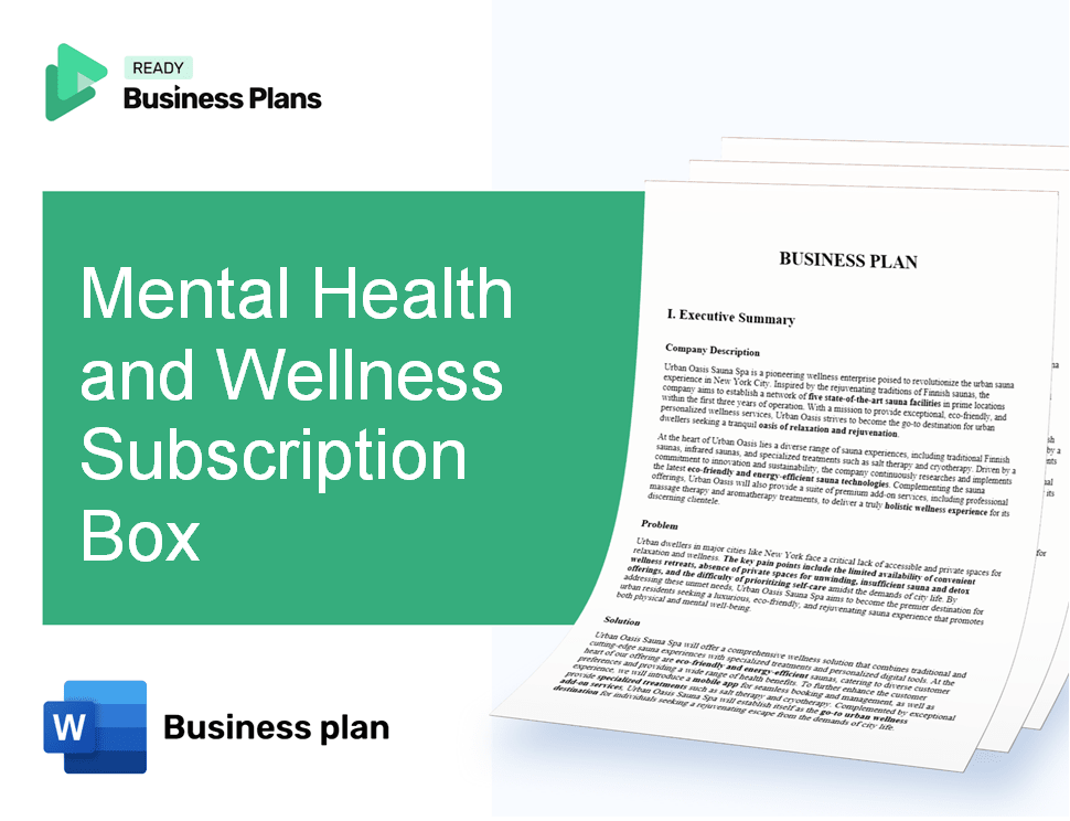 Mental Health and Wellness Subscription Box Business Plan
