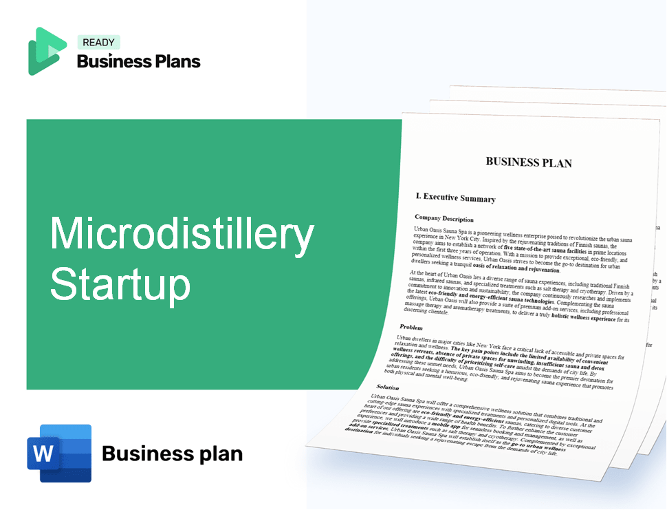 Microdistillery Startup Business Plan