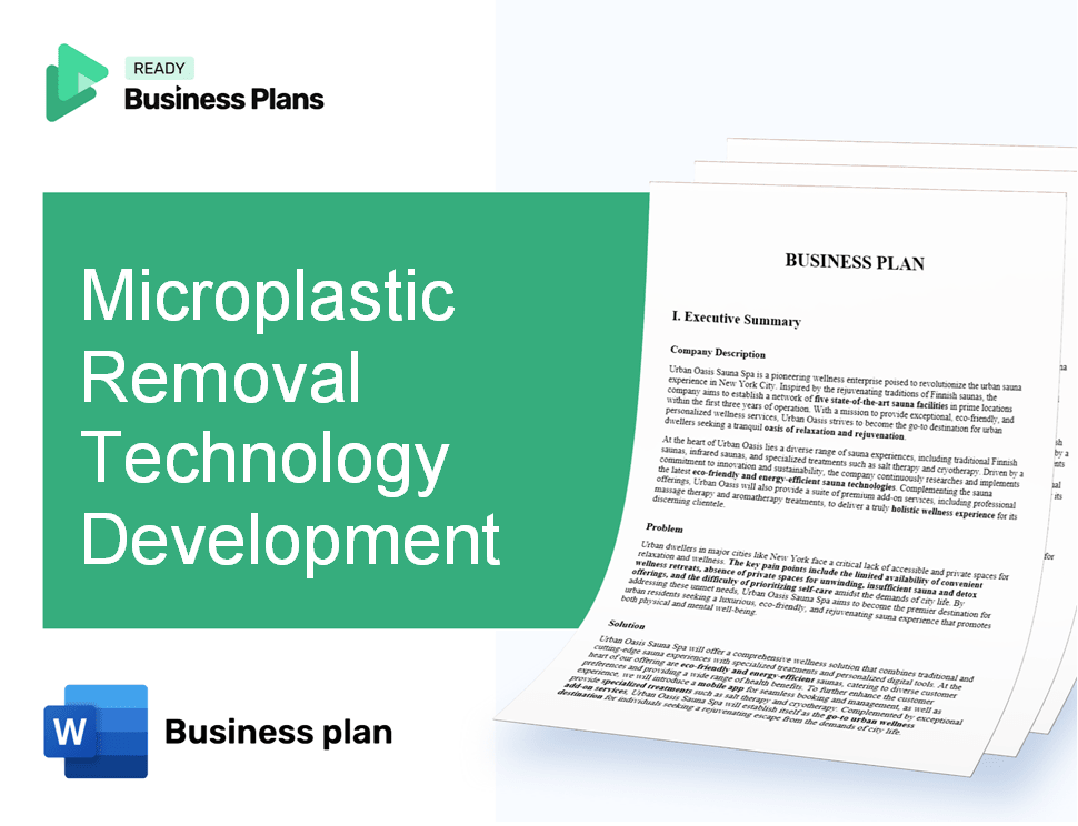 Microplastic Removal Technology Development Business Plan