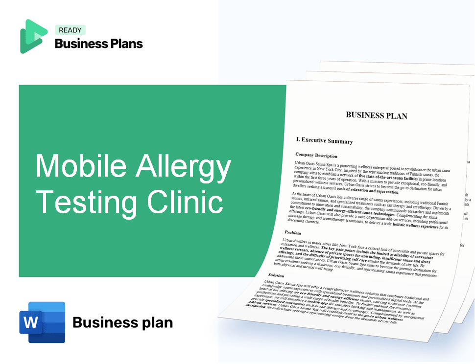 Mobile Allergy Testing Clinic Business Plan