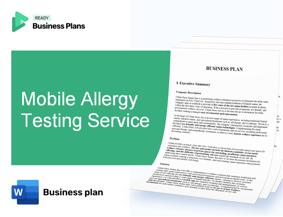 Mobile Allergy Testing Service Business Plan