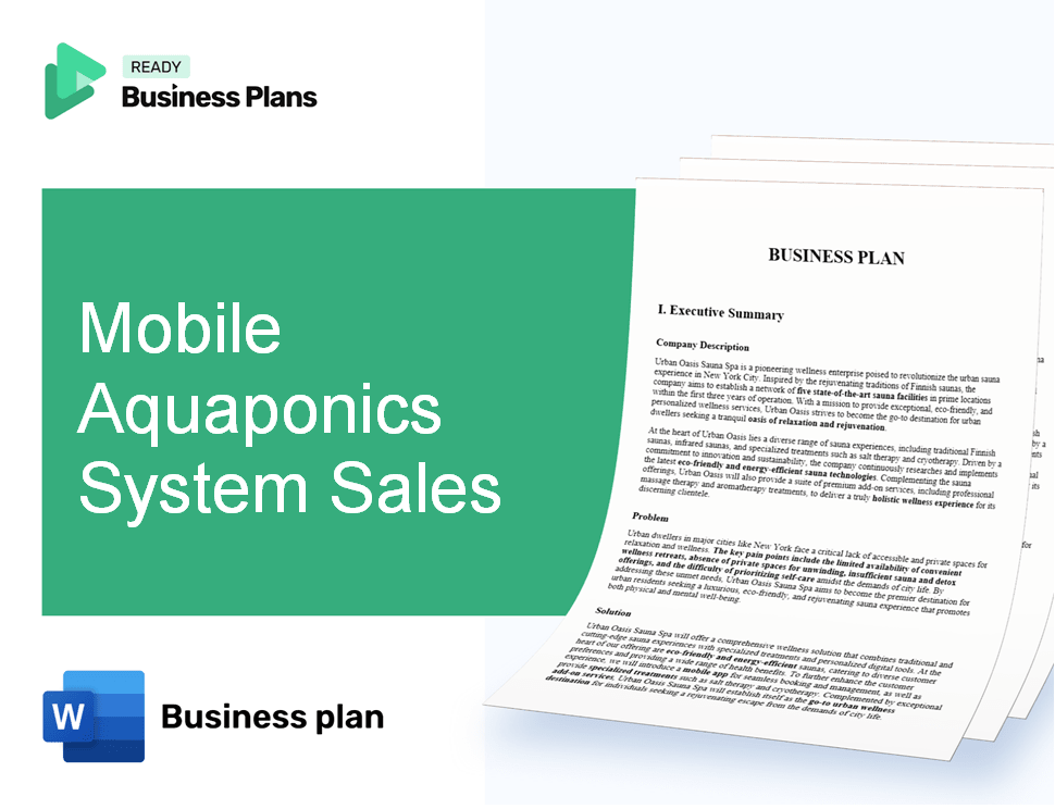 Mobile Aquaponics System Sales Business Plan