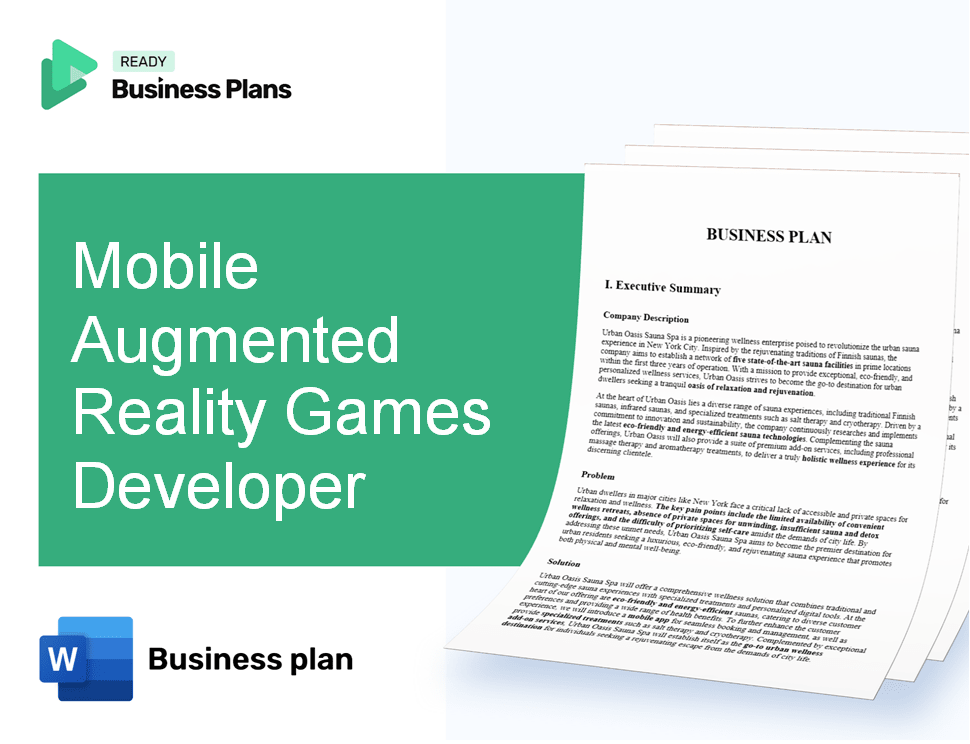 Mobile Augmented Reality Games Developer Business Plan