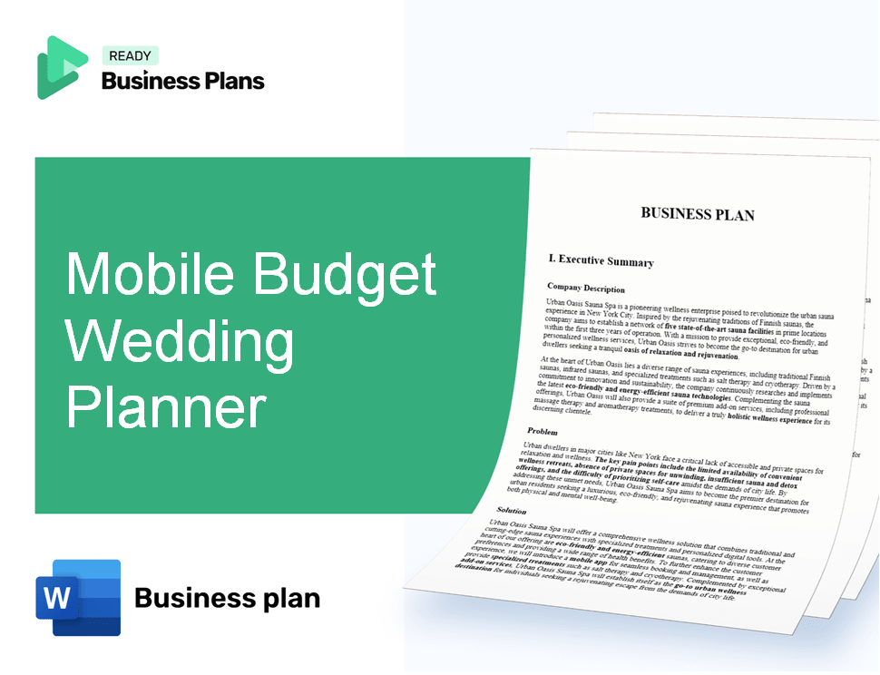 Mobile Budget Wedding Planner Business Plan