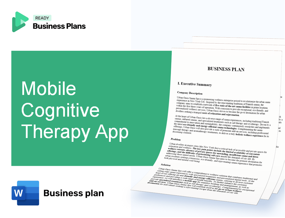 Mobile Cognitive Therapy App Business Plan