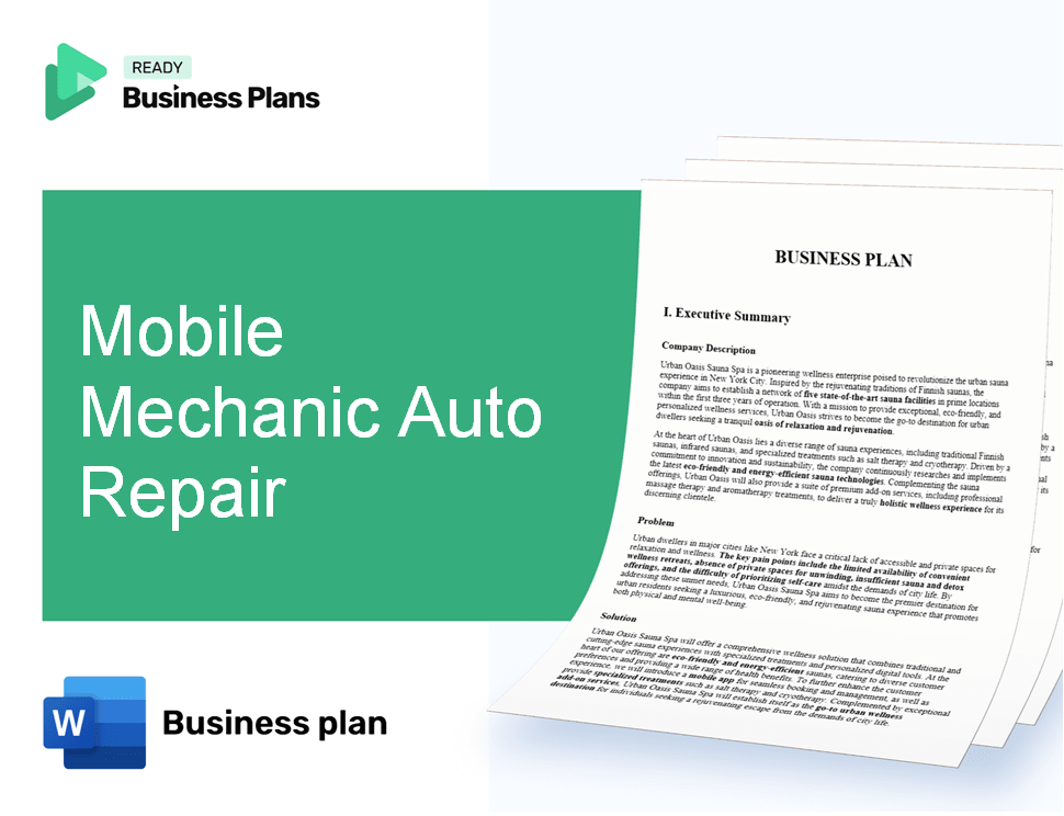 Mobile Mechanic Auto Repair Business Plan