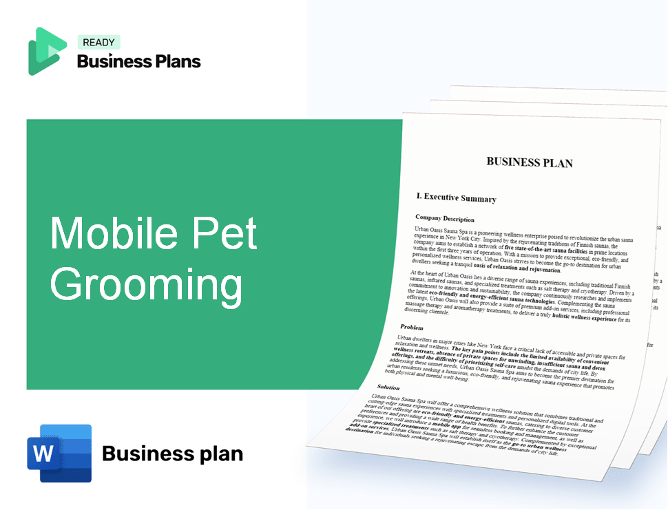 Mobile Pet Grooming Business Plan