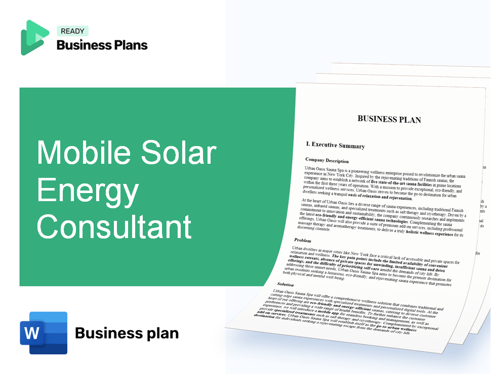 Mobile Solar Energy Consultant Business Plan