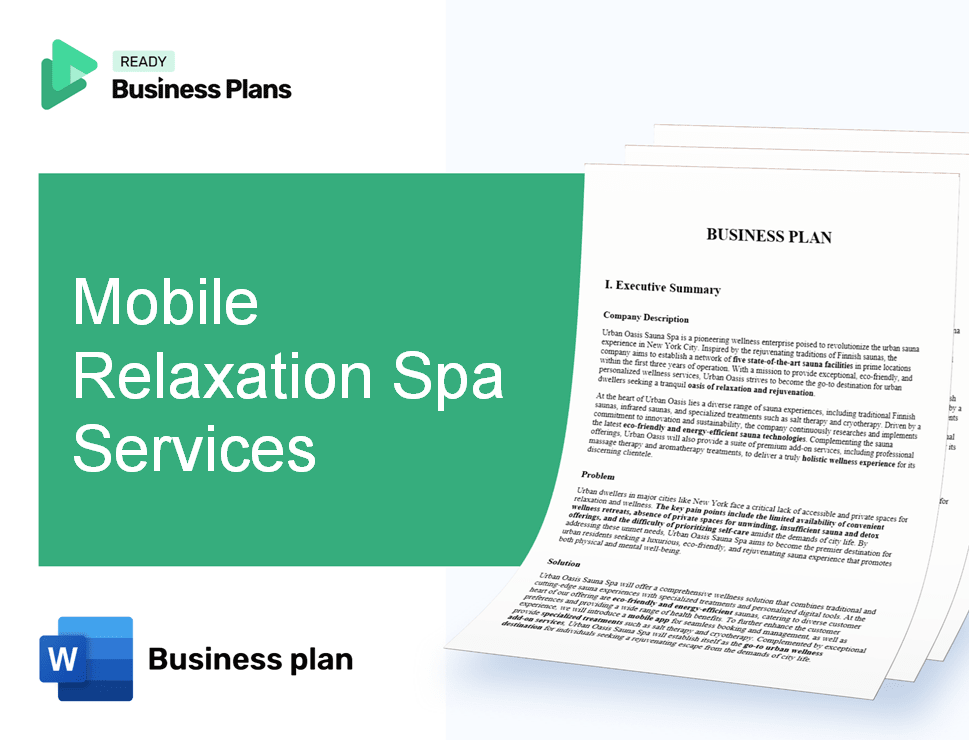 Mobile Relaxation Spa Services Business Plan
