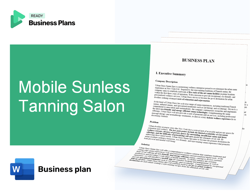 Mobile Sunless Tanning Salon Business Plan