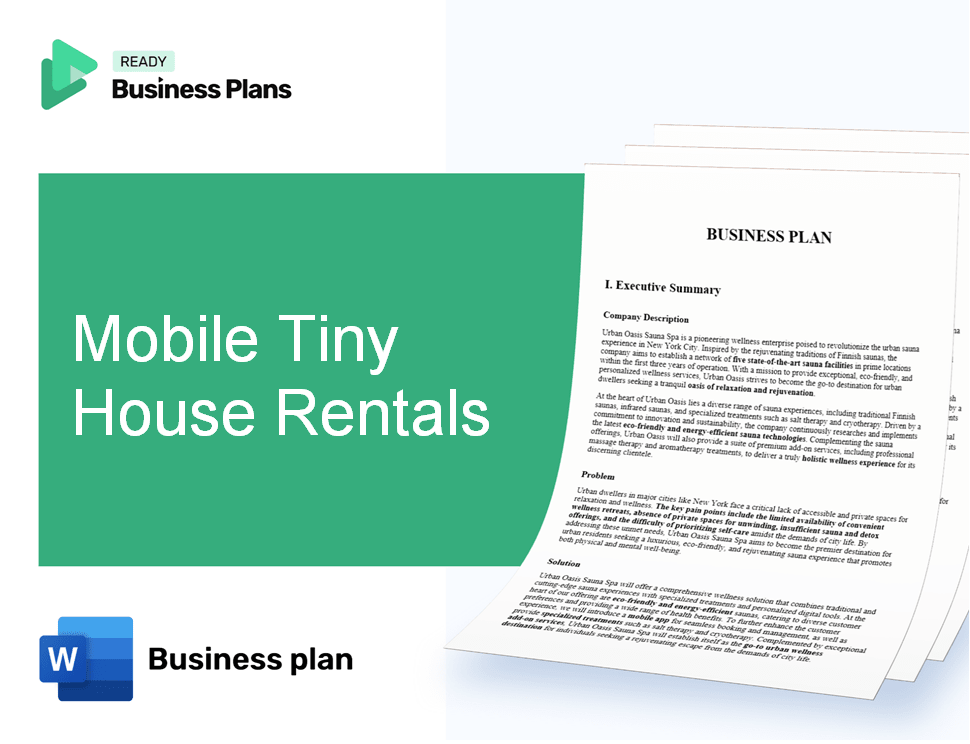 Mobile Tiny House Rentals Business Plan