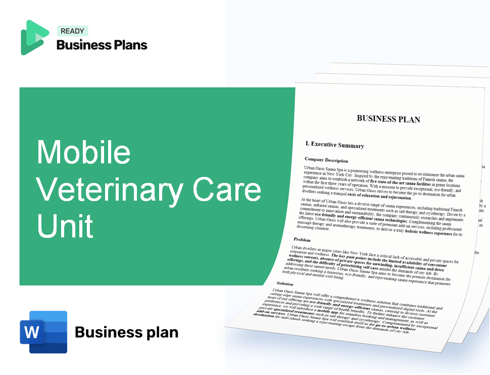 Mobile Veterinary Care Unit Business Plan