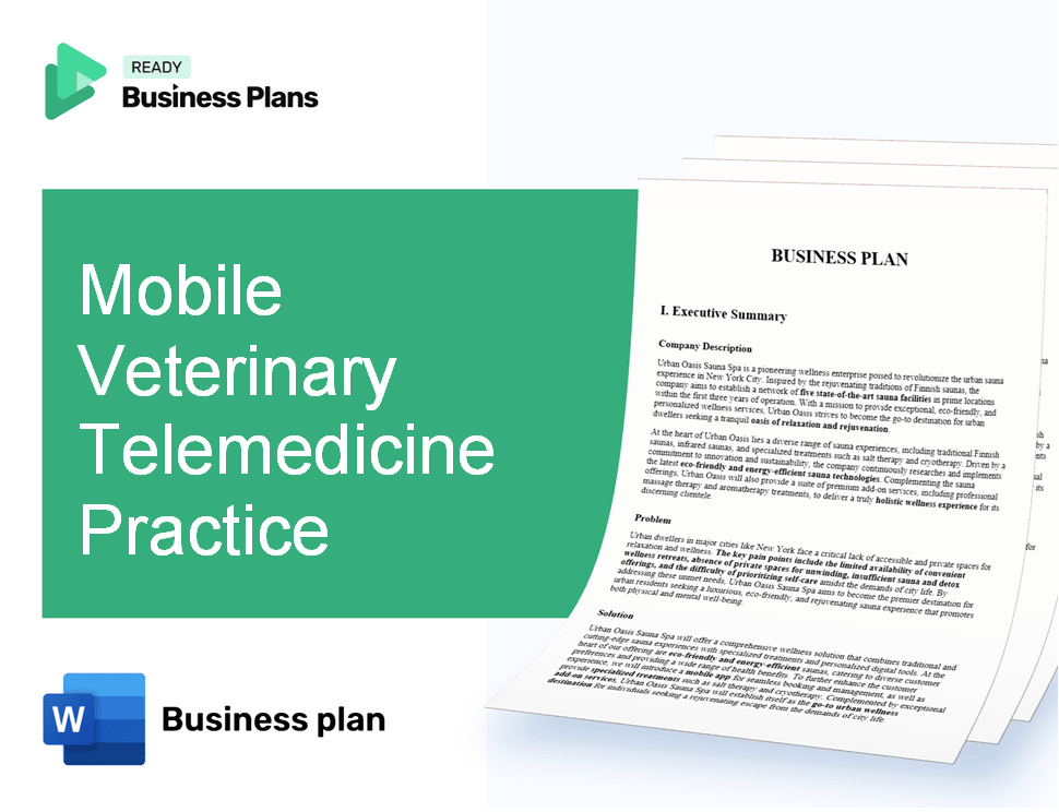 Mobile Veterinary Telemedicine Practice Business Plan
