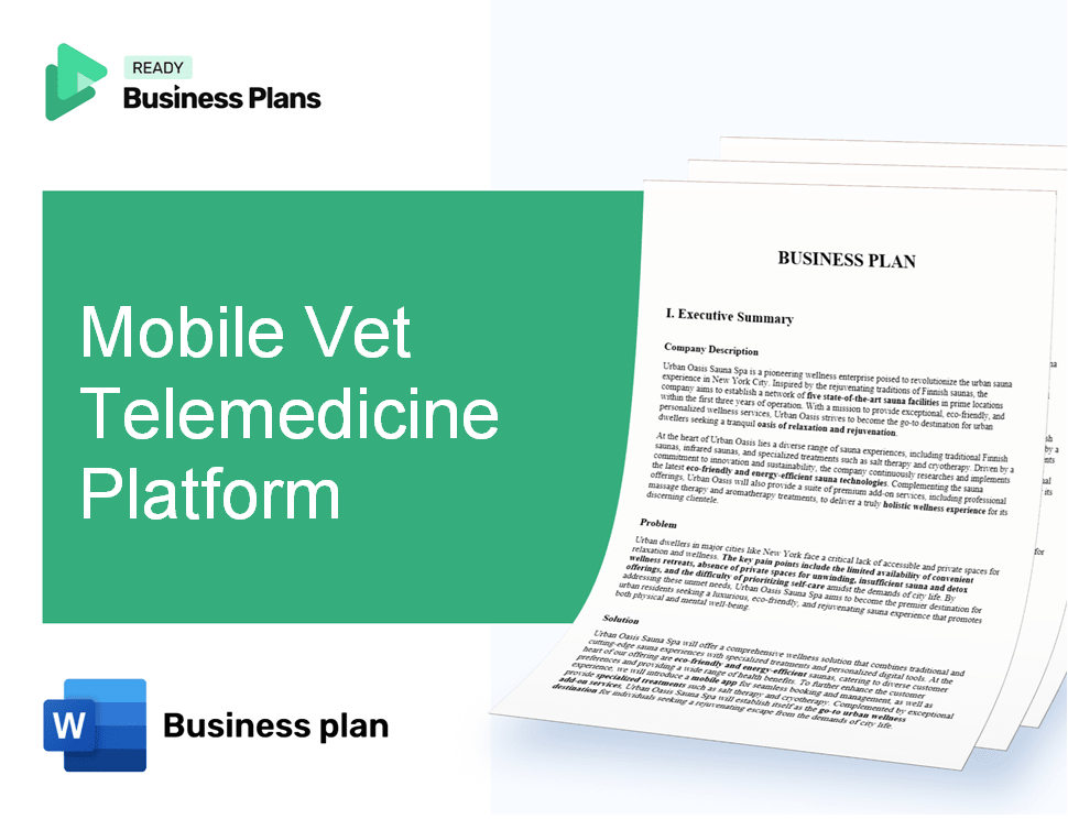 Mobile Vet Telemedicine Platform Business Plan