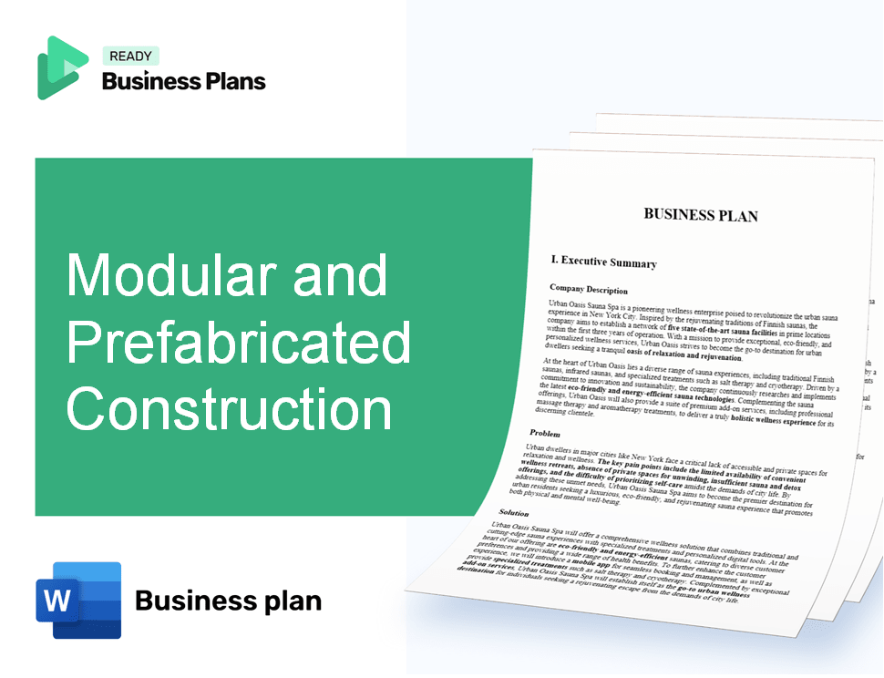Modular and Prefabricated Construction Business Plan