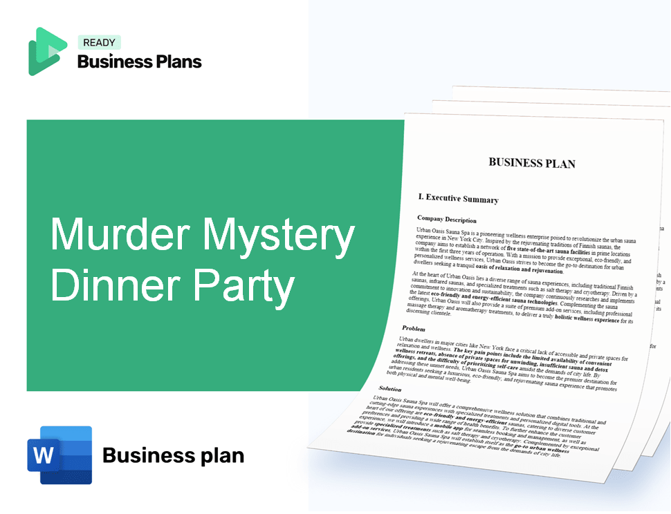 Murder Mystery Dinner Party Business Plan