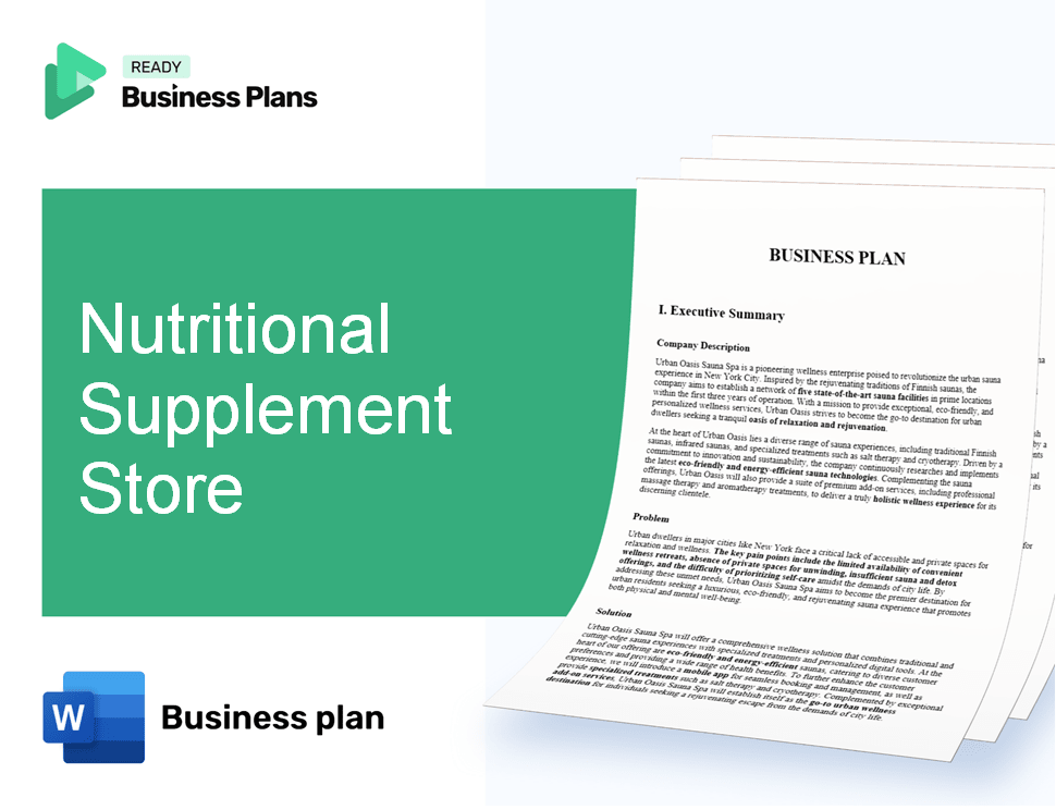Nutritional Supplement Store Business Plan