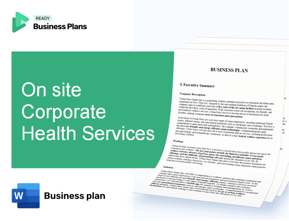 On site Corporate Health Services Business Plan