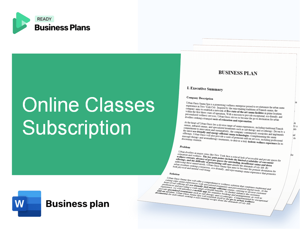 Online Classes Subscription Business Plan