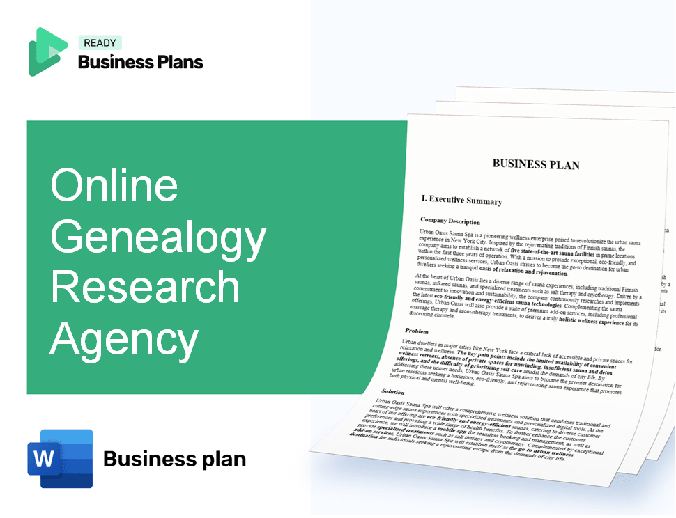 Online Genealogy Research Agency Business Plan