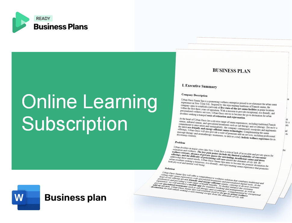 Online Learning Subscription Business Plan