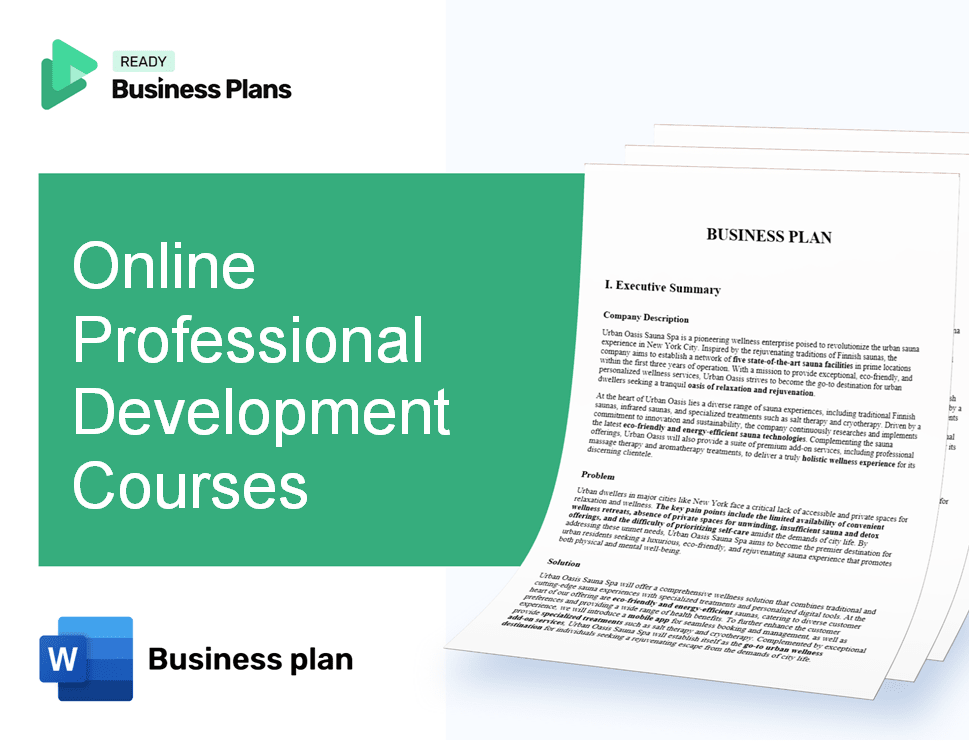Online Professional Development Courses Business Plan