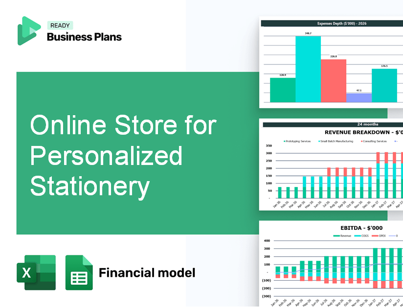 Online Store for Personalized Stationery Financial Model