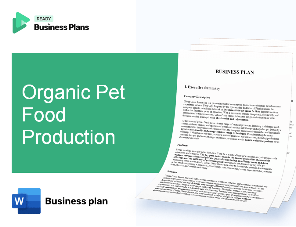 Organic Pet Food Production Business Plan