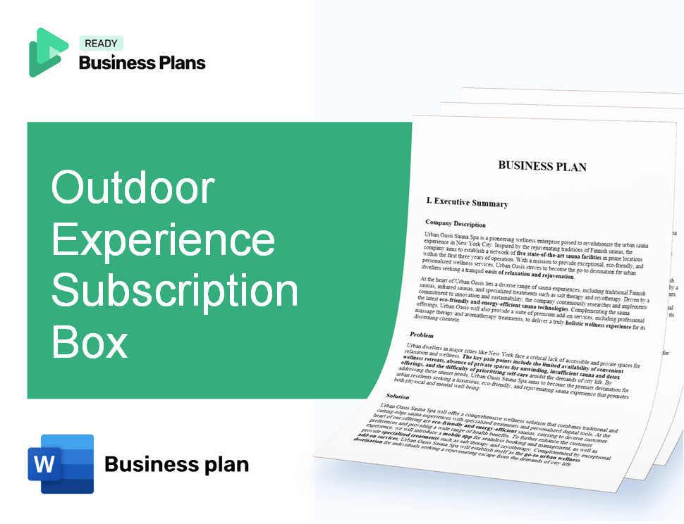 Outdoor Experience Subscription Box Business Plan