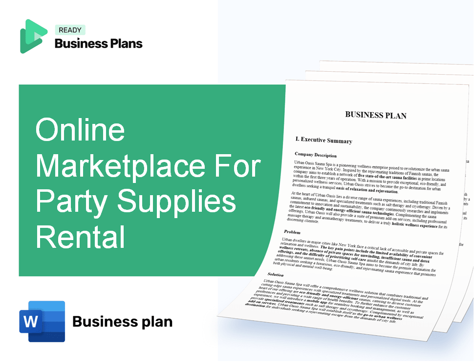 Online Marketplace For Party Supplies Rental Business Plan