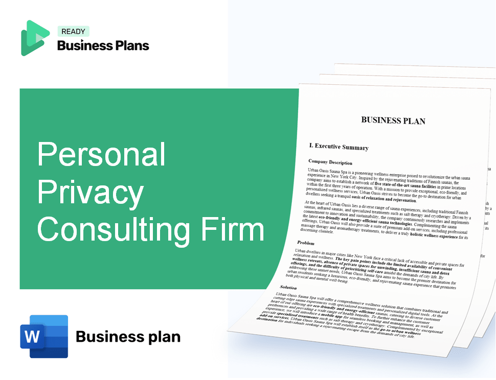 Personal Privacy Consulting Firm Business Plan