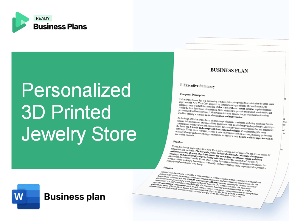 Personalized 3D Printed Jewelry Store Business Plan