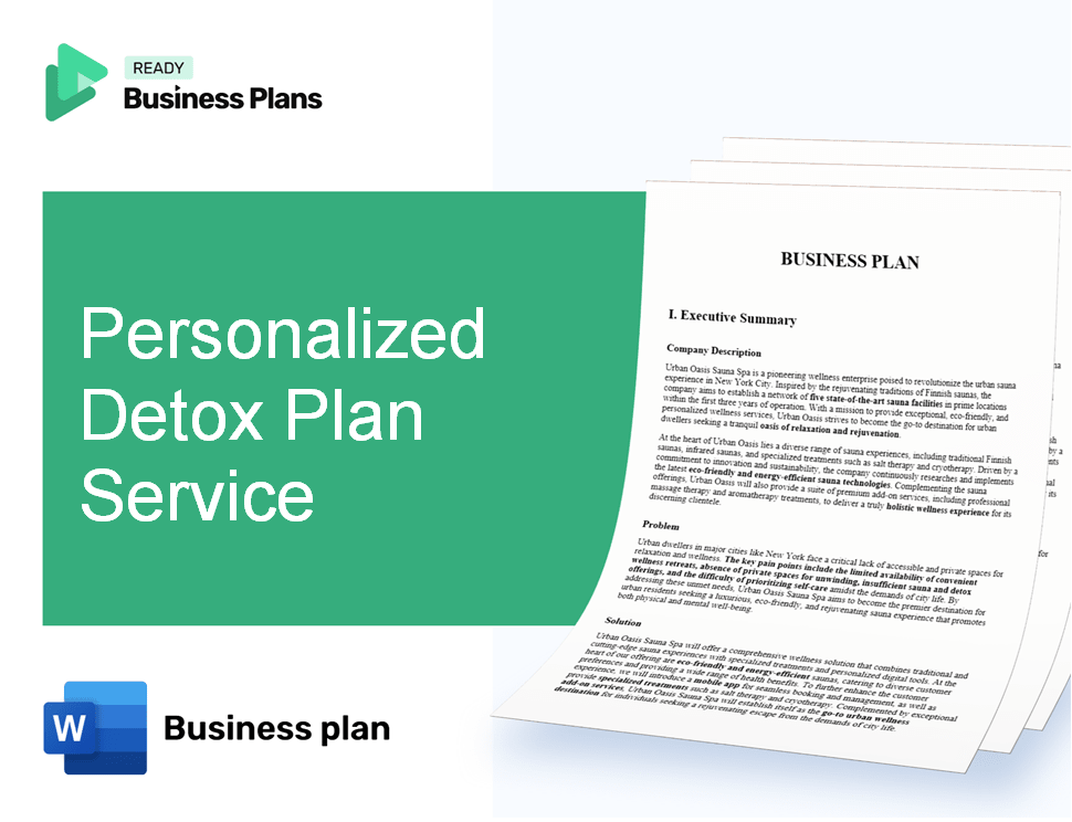 Personalized Detox Plan Service Business Plan