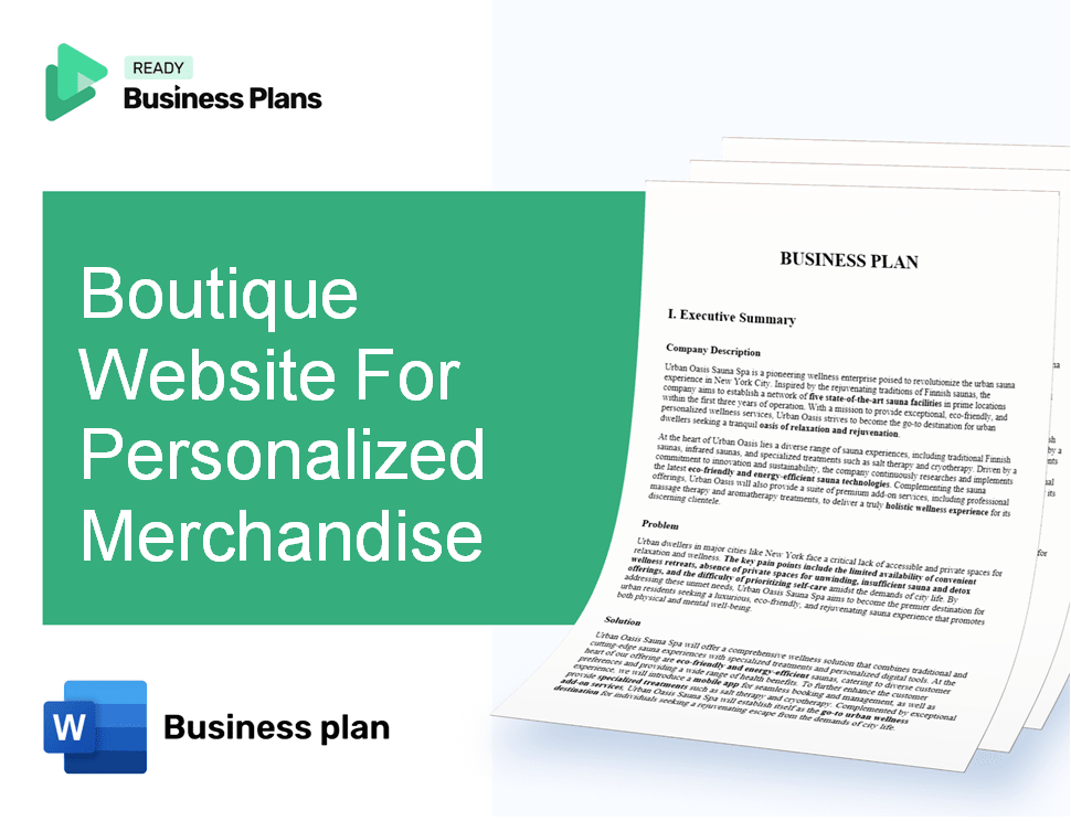 Boutique Website For Personalized Merchandise Business Plan