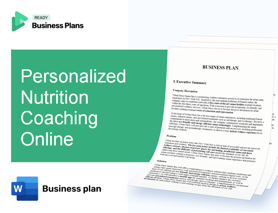 Personalized Nutrition Coaching Online Business Plan