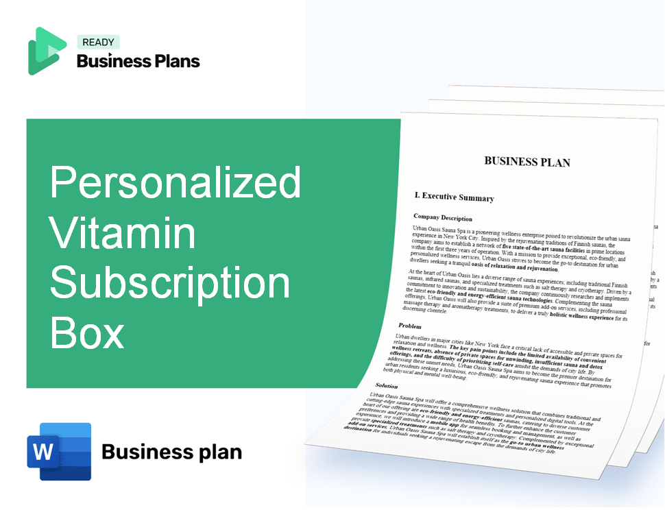 Personalized Vitamin Subscription Box Business Plan