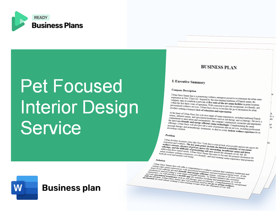 Pet Focused Interior Design Service Business Plan