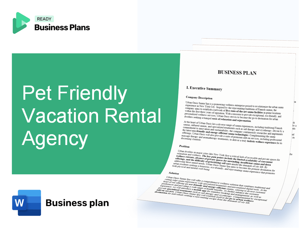 Pet Friendly Vacation Rental Agency Business Plan
