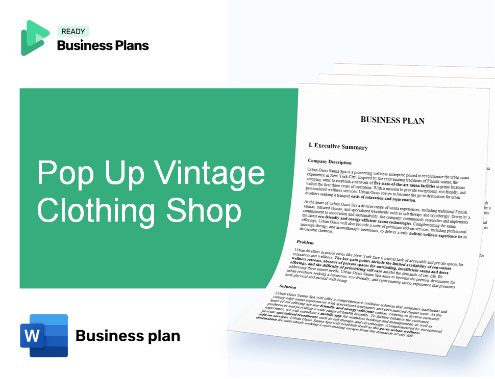 Pop Up Vintage Clothing Shop Business Plan
