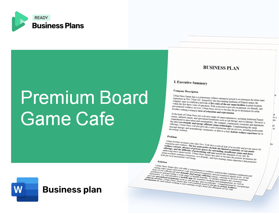 Premium Board Game Cafe Business Plan