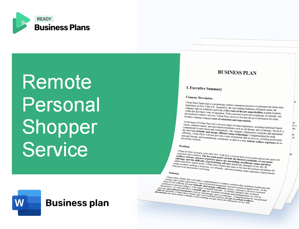 Remote Personal Shopper Service Business Plan