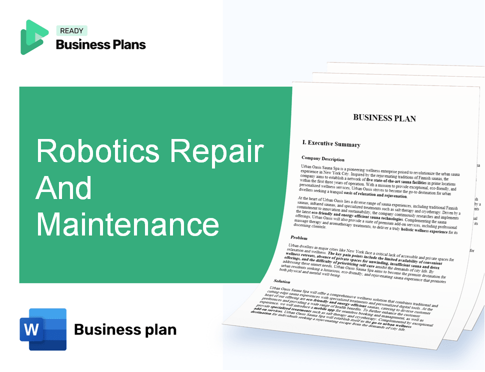 Robotics Repair And Maintenance Business Plan