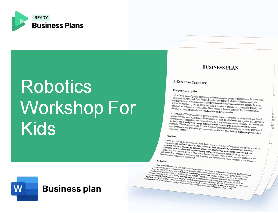 Robotics Workshop For Kids Business Plan