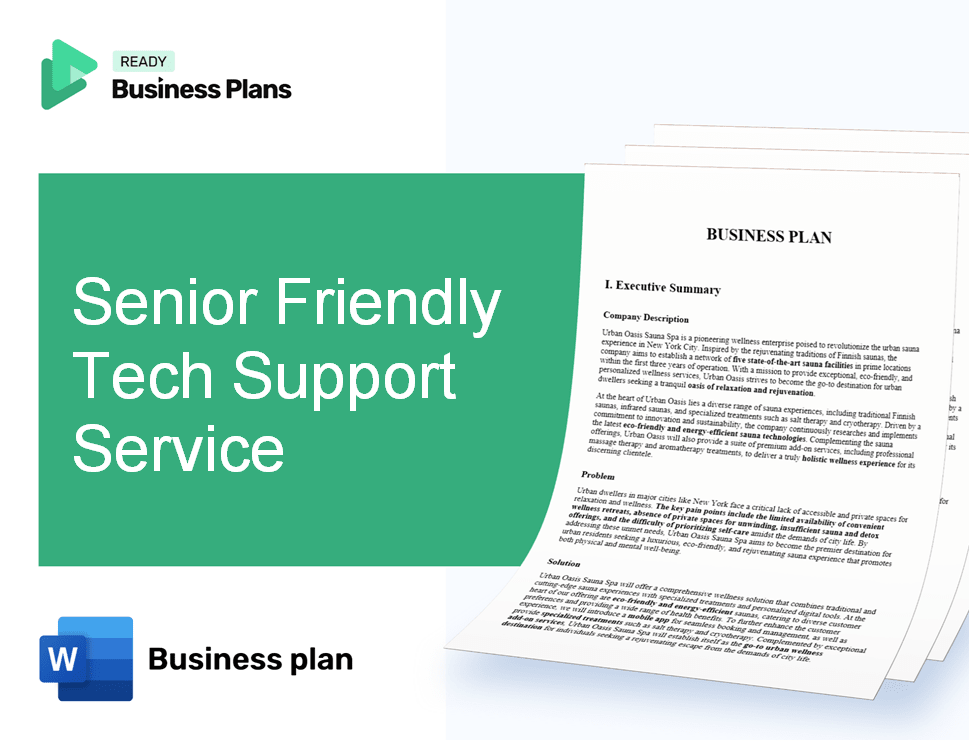 Senior Friendly Tech Support Service Business Plan
