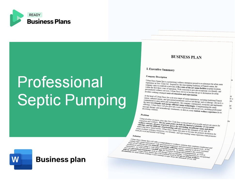 Professional Septic Pumping Business Plan